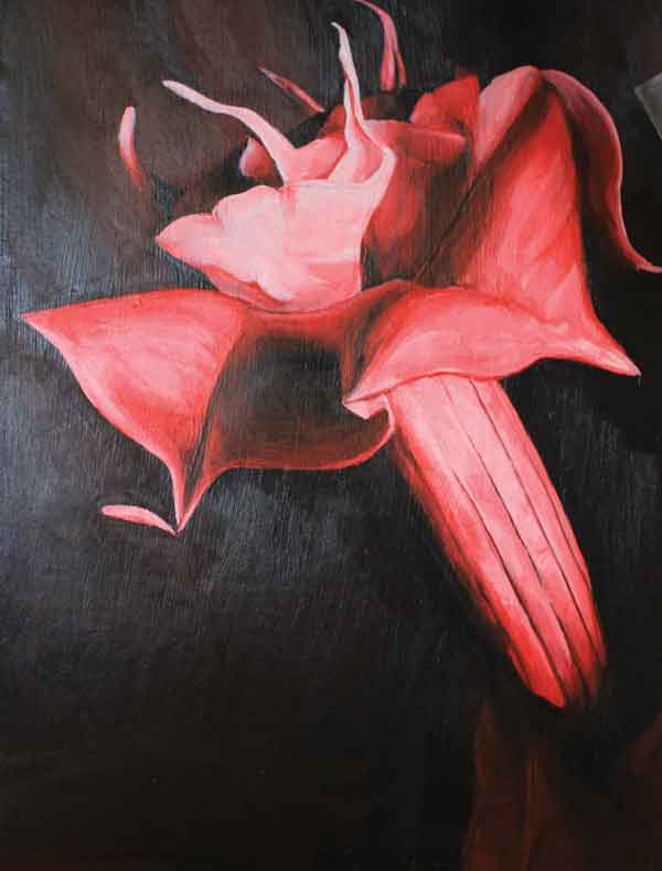 datura monochomatic painting